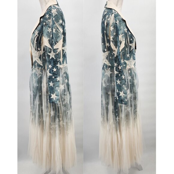 ORIGAMI Victorian Lace Star Print Cardigan Duster S-XXL NWT - Picture 8 of 16